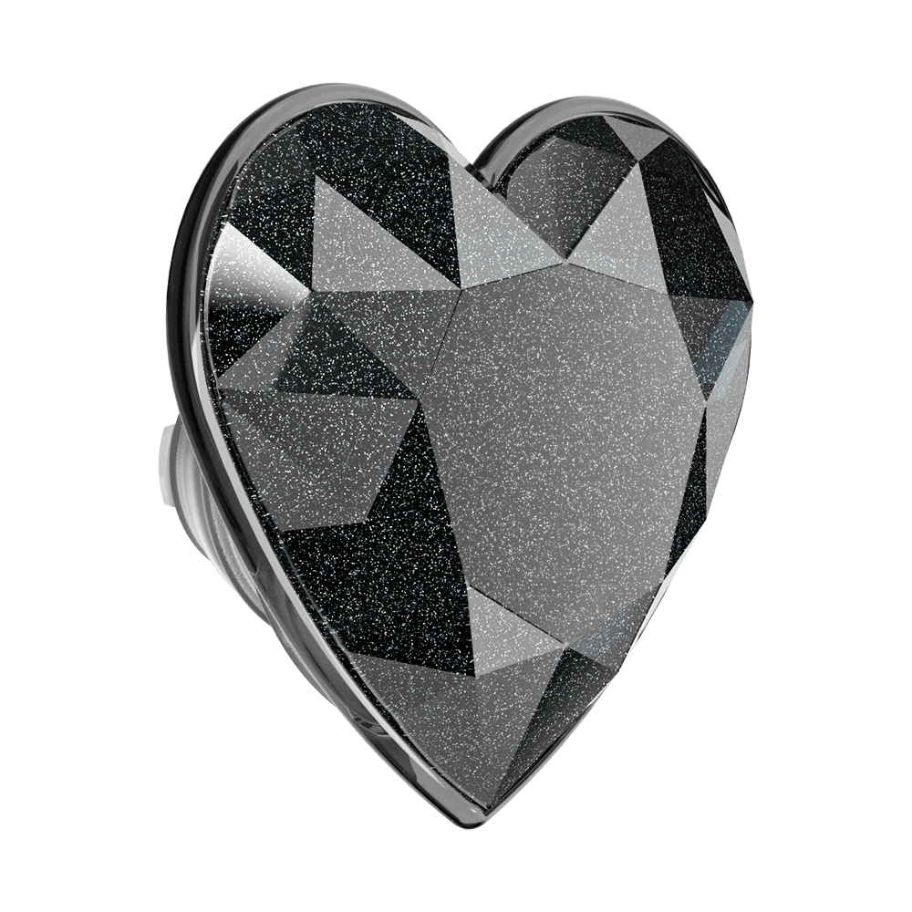 Crystal Heart Black Glitter —  MagSafe PopGrip - US 71755