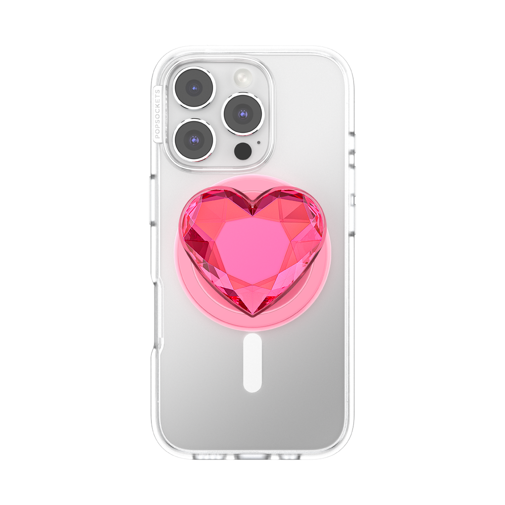 Crystal Heart Neon Pink —  MagSafe PopGrip - US 73127