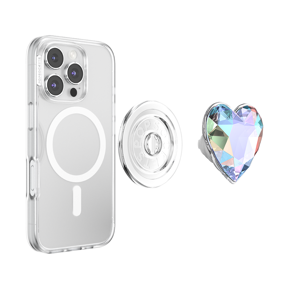 Iridescent Crystal Heart — MagSafe PopGrip - US 90831