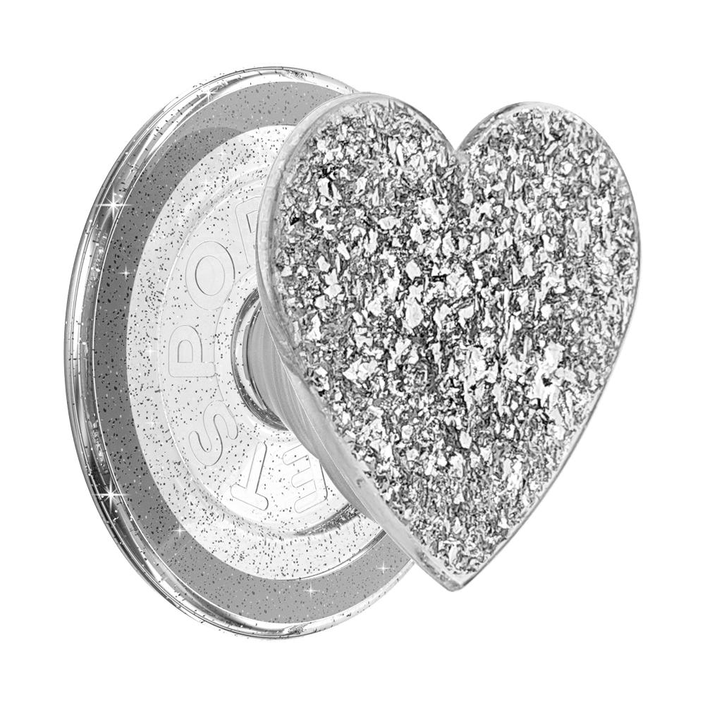 Confetti Heart Silver Sizzle — MagSafe PopGrip - US 37153