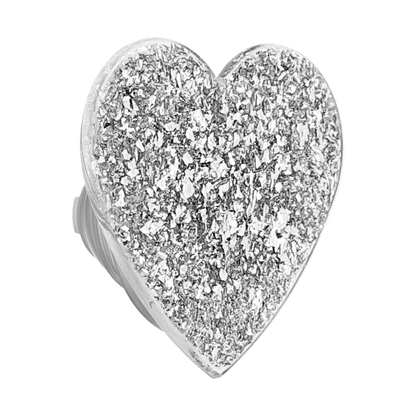 Confetti Heart Silver Sizzle — MagSafe PopGrip - US 94919