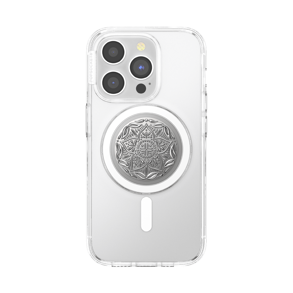 Enamel Silver Mandala — MagSafe PopGrip - US 50136