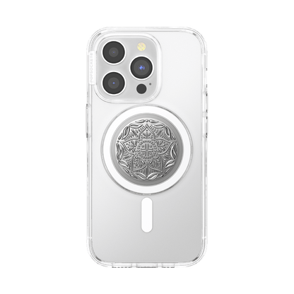 Enamel Silver Mandala — MagSafe PopGrip - US 50136