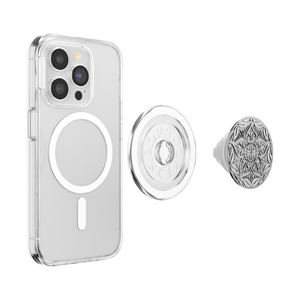 Enamel Silver Mandala — MagSafe PopGrip - US 50136