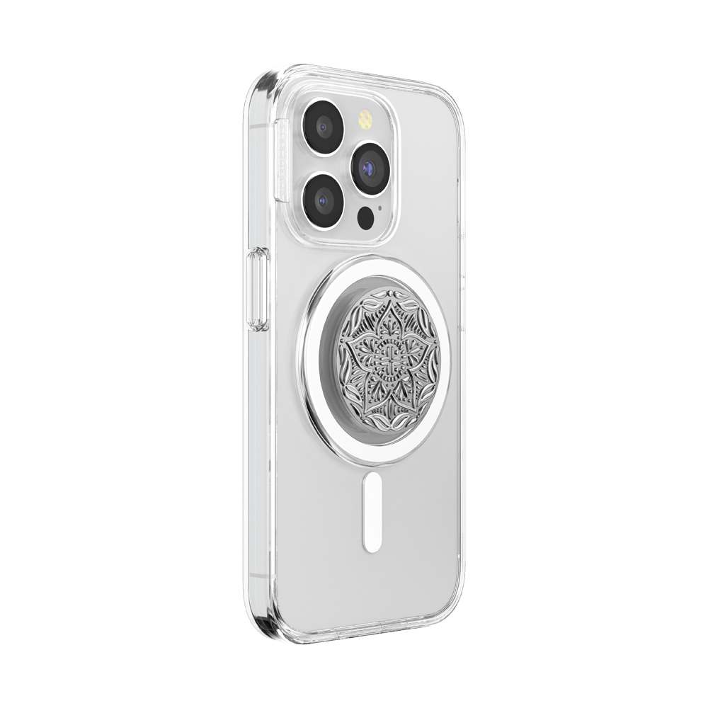 Enamel Silver Mandala — MagSafe PopGrip - US 50136