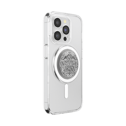 Enamel Silver Mandala — MagSafe PopGrip - US 50136