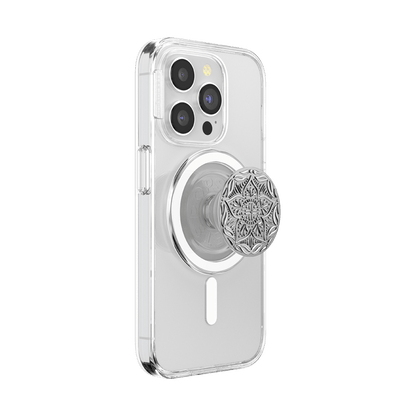 Enamel Silver Mandala — MagSafe PopGrip - US 50136