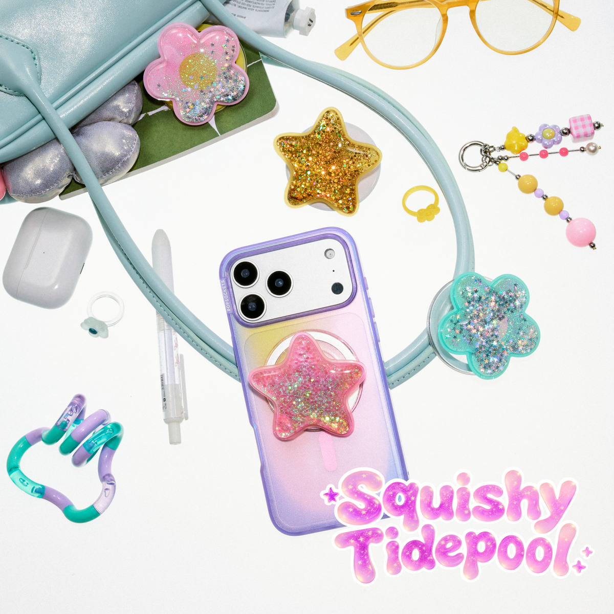 Tidepool Squishy Daisy Turquoise — MagSafe PopGrip - US 21902